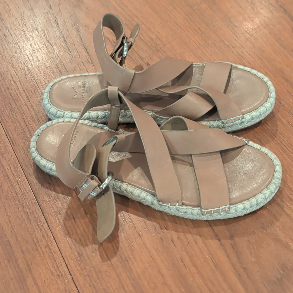 Marc Fisher Talia Brown Leather Sandals US 8